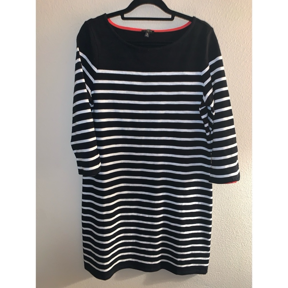 Talbots 3/4 Sleeve Striped Dress Women’s Petite Medium